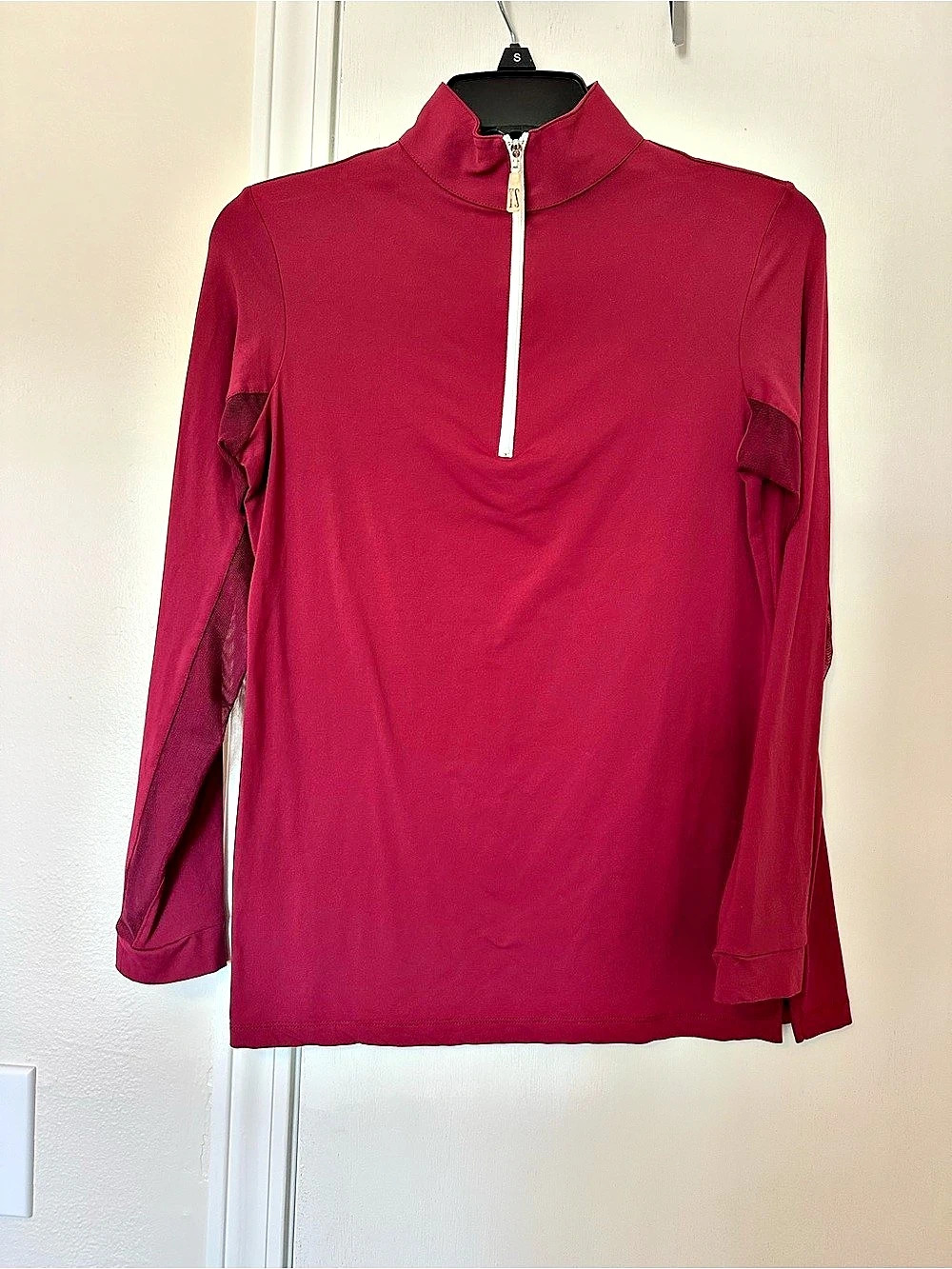 Tailored Sportsman Equestrian Riding Sun Shirt Burgundy Small